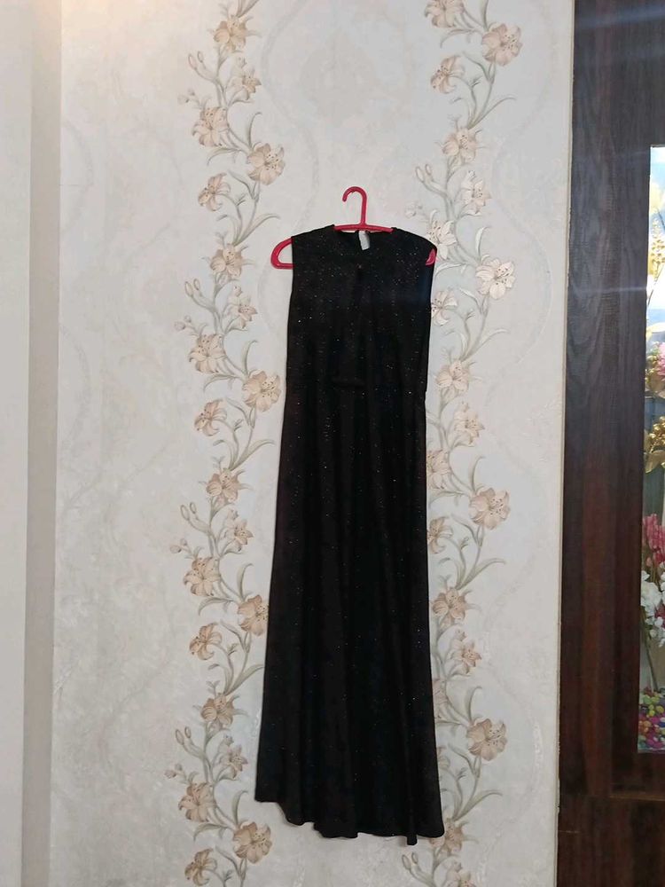 Chocolate Brown Shimmer Sleeveless Maxi Gown