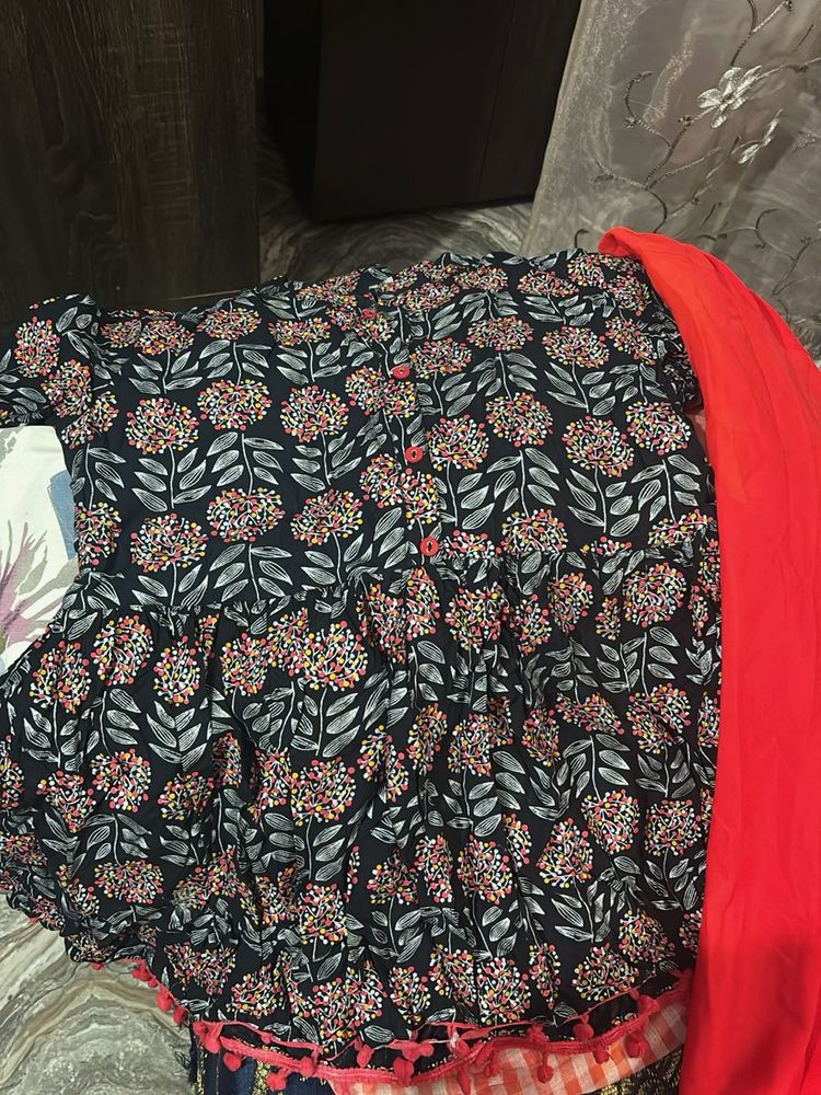 Designer Printed Kurta with Dupatta