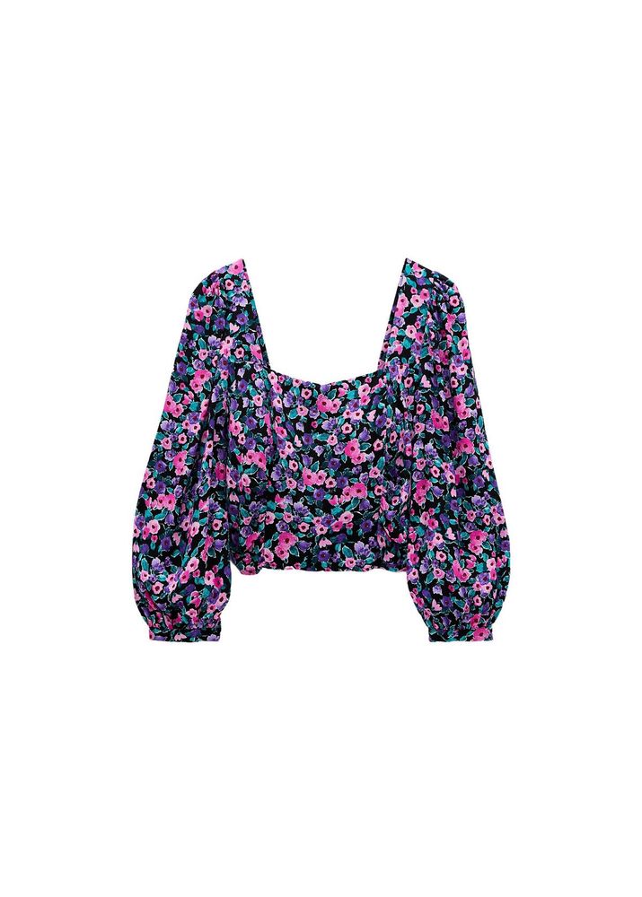 Zara Floral Print Square Neck Top