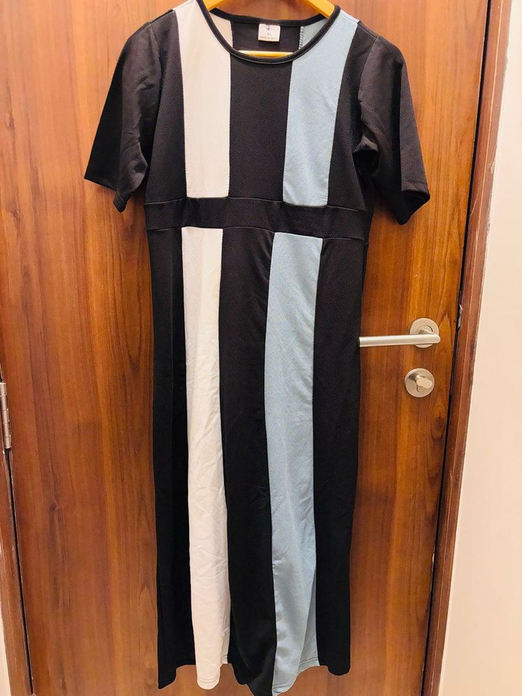 Stylish Color Block Midi Dress