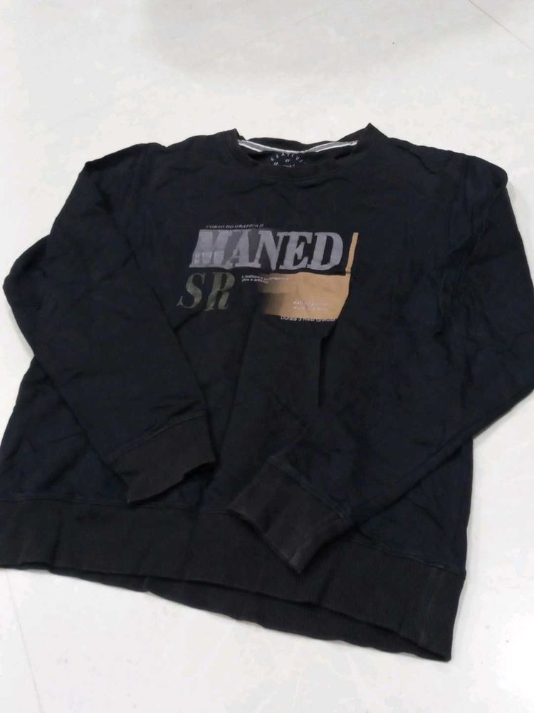 Graphic Print Black Sweatshirt