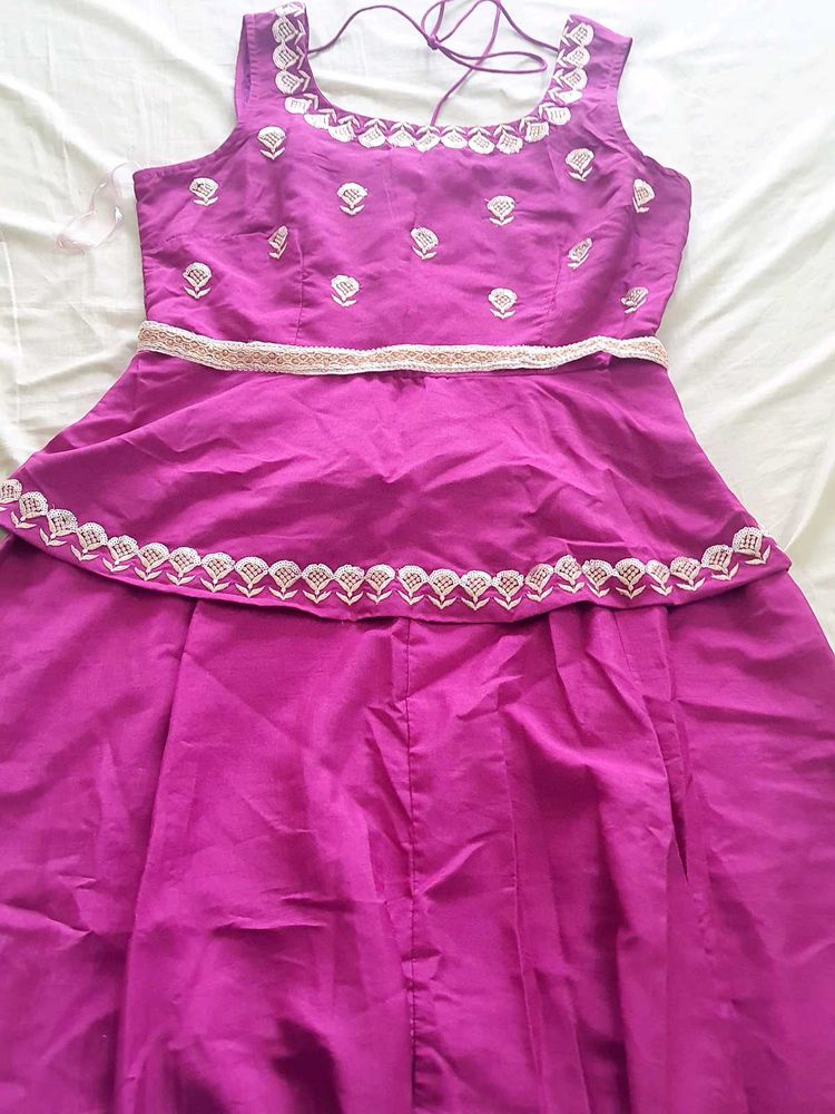 Diwali Discount Purple Embroidered Peplum Top