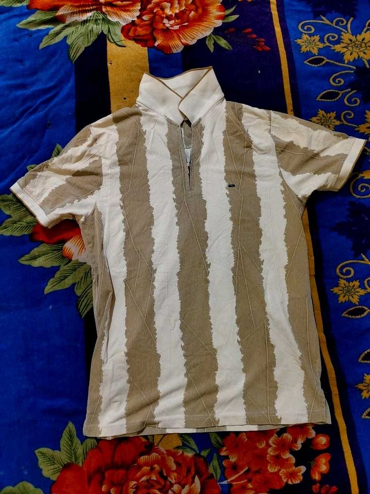 Striped Short Sleeve Polo Shirt
