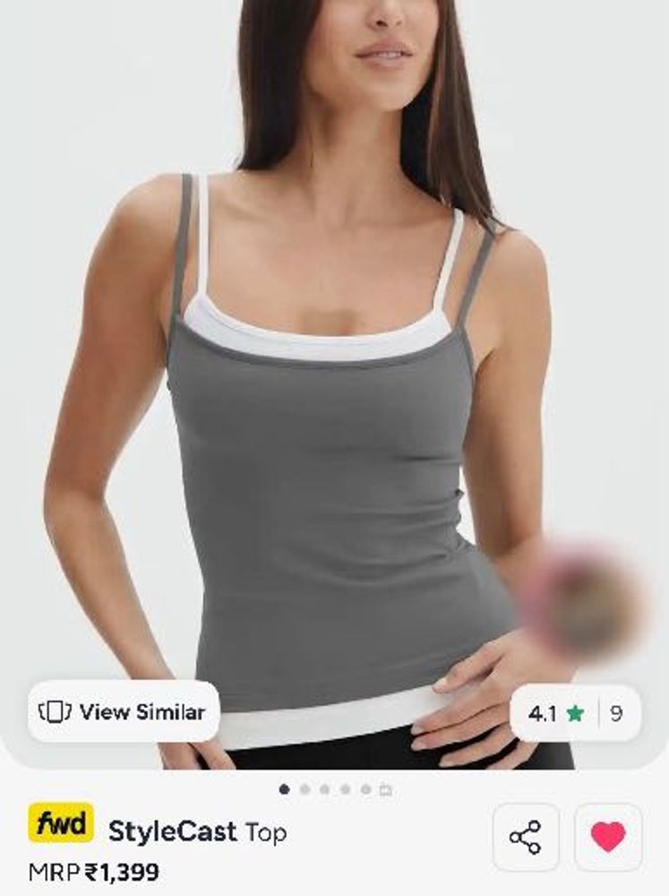 Stylish Grey Layered Cami Top