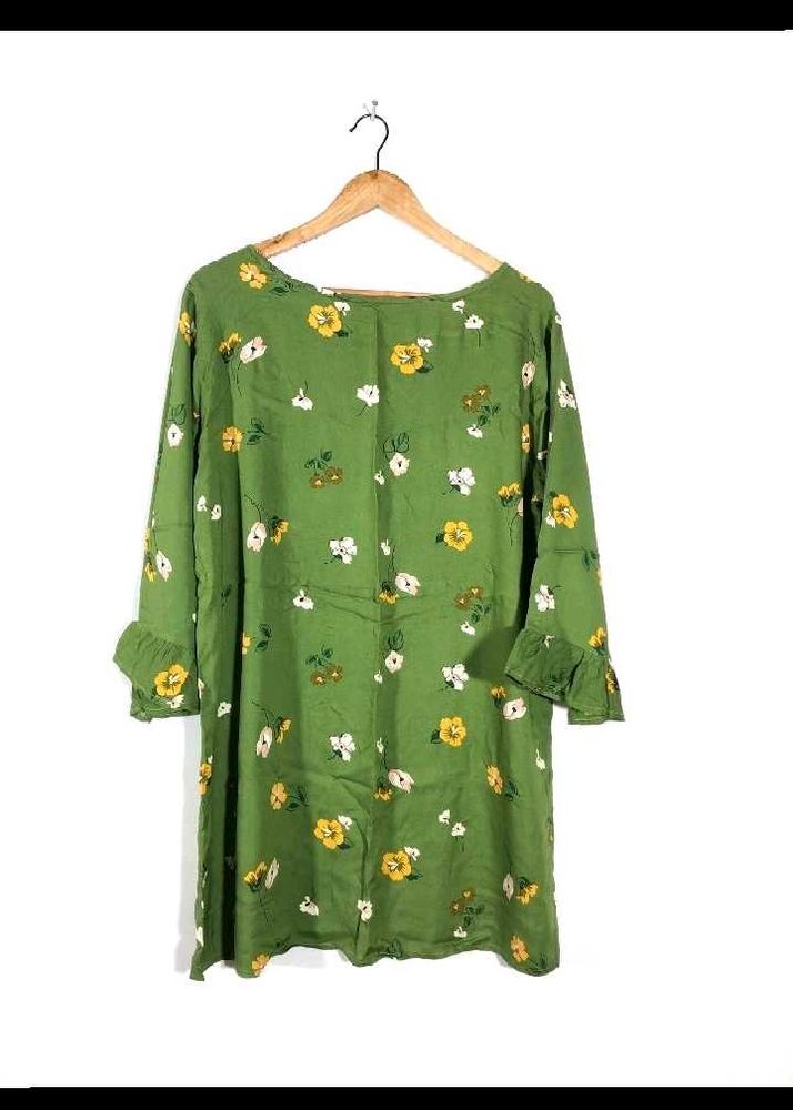 Green Floral Midi Dress