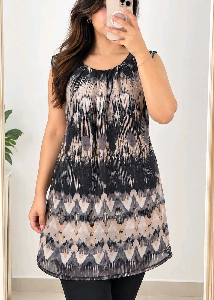 Stylish Sleeveless Printed Kurta XS-S Size