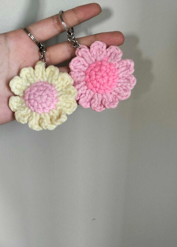 Crocheted Flower Keychains