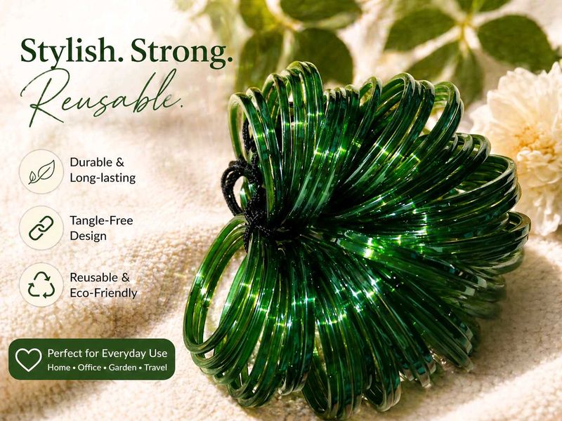 Stylish Green Glass Bangles Set