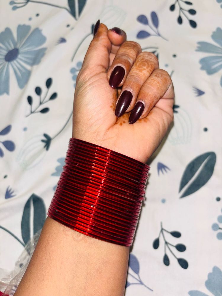 Set of Red Metal Bangles