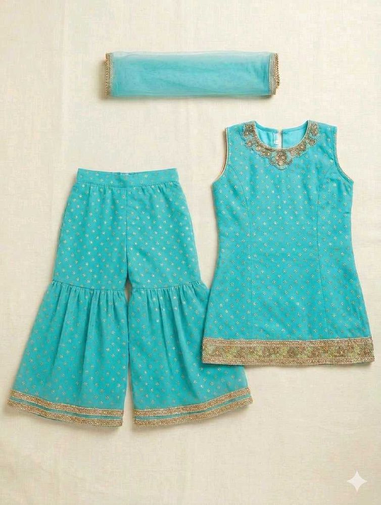 Beautiful Teal Kurta Set with Dupatta