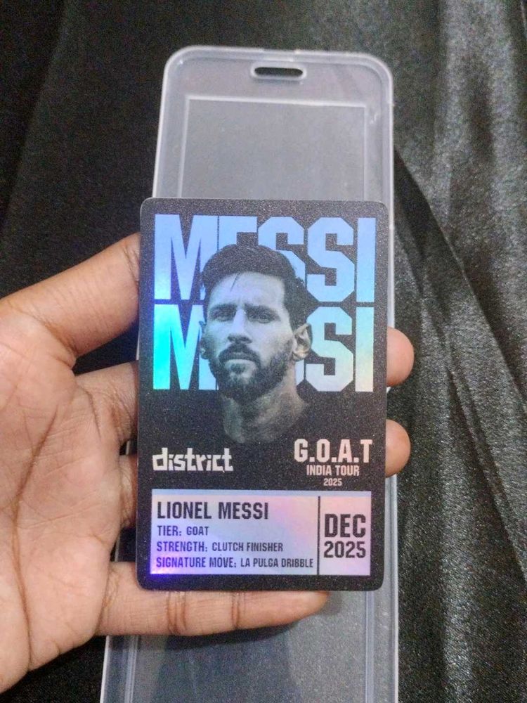 Rare Lionel Messi GOAT India Tour Metal Card