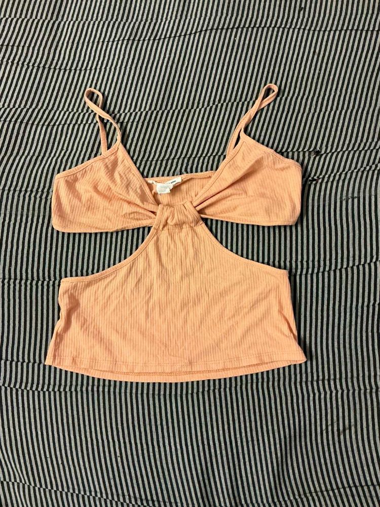 Peach Cutout Tank Top