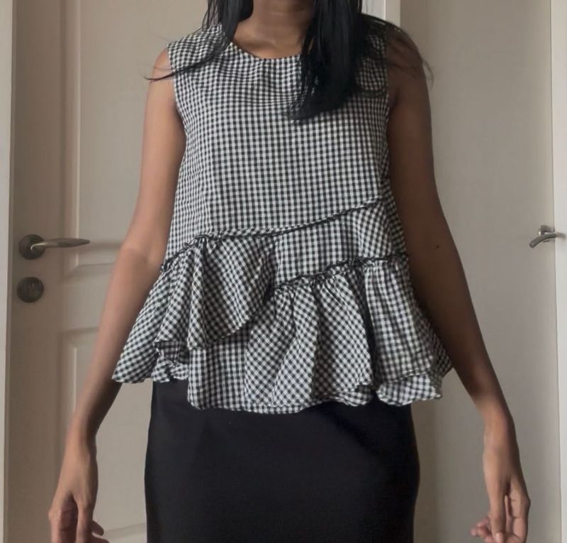 Gingham Ruffle Top