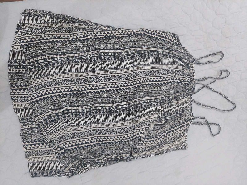 Boho Print Tie-Back Mini Dress