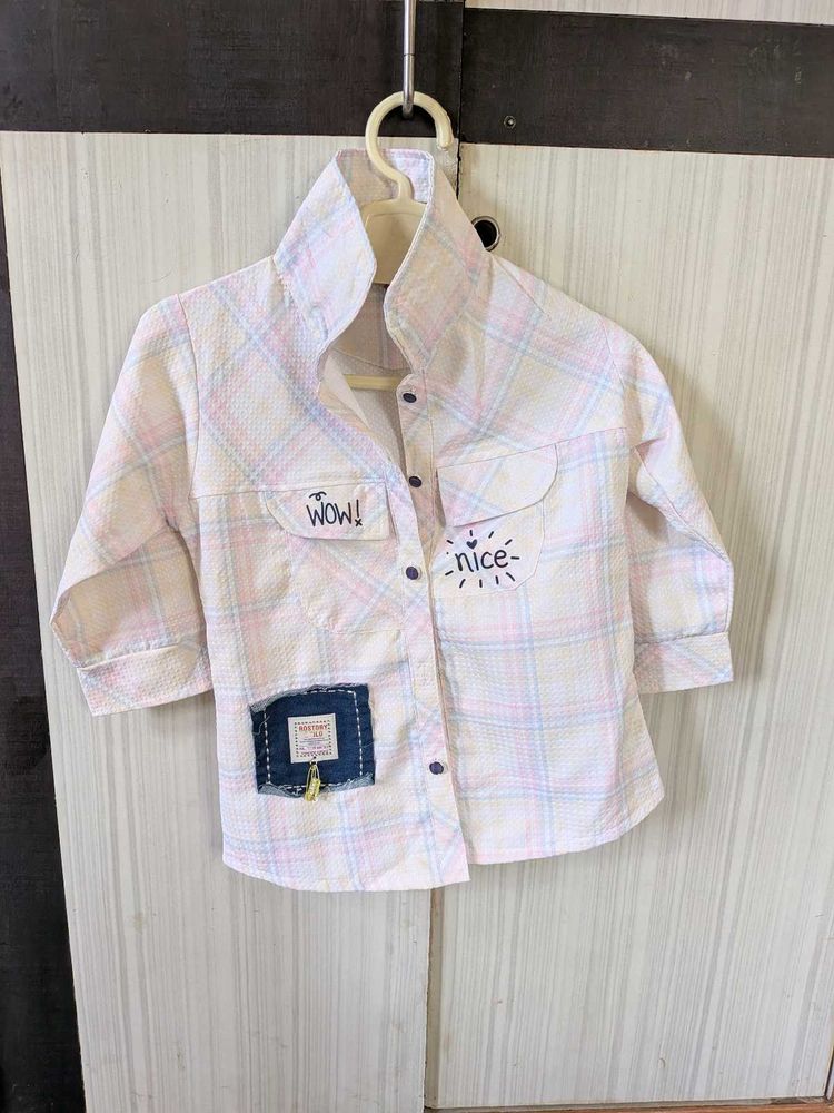 Cute Plaid Shirt with Fun Patches