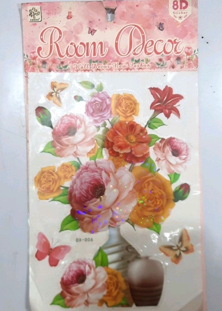 Room Decor Floor Pot  8D Sticker