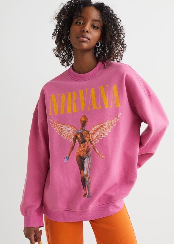 H&amp;M Nirvana Oversized Fit Sweatshirt