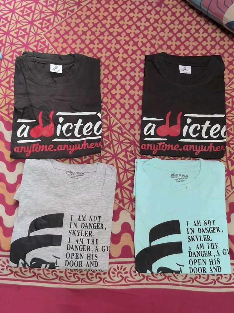 Set of 4 Graphic T-Shirts Bundle COMBO