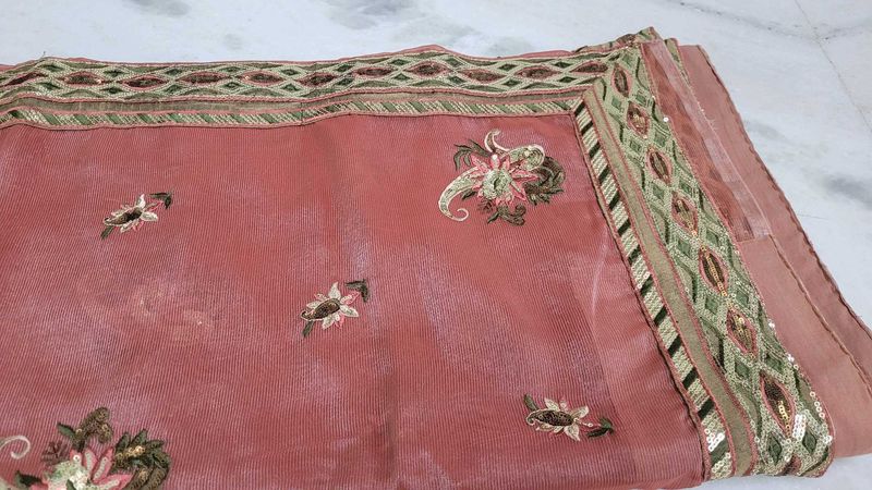 Beautiful Embroidered Saree with ready blouse