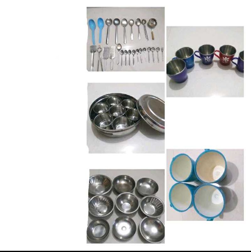 masala dabba,cup, bowl, spoon combo