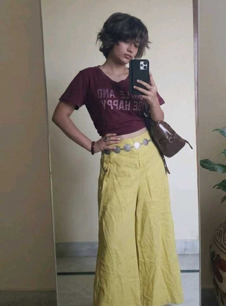 Stylish Yellow Palazzo Pants