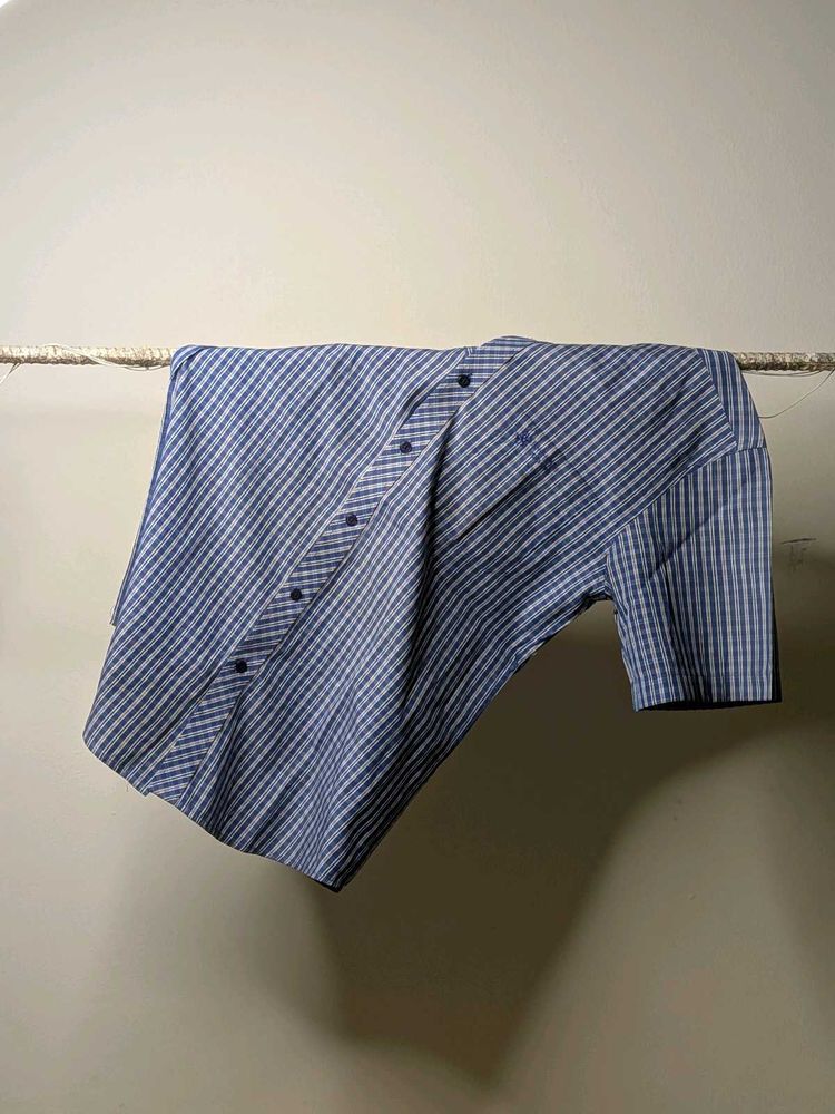 Men's Blue Striped Casual Shirt
