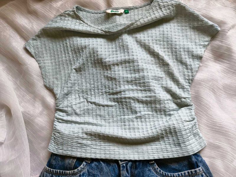 Pinteresty Textured Sea Green Top🐚