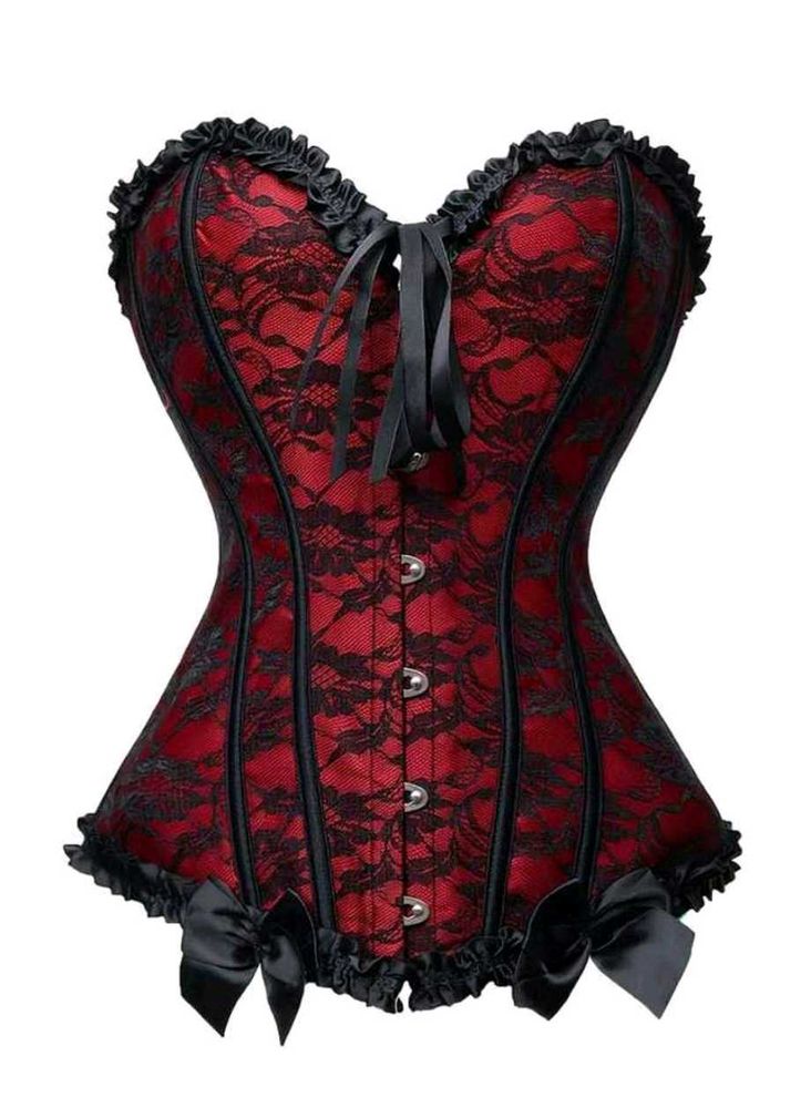 🧛‍♀️Victorian Goth/Gothic Red and Black corset