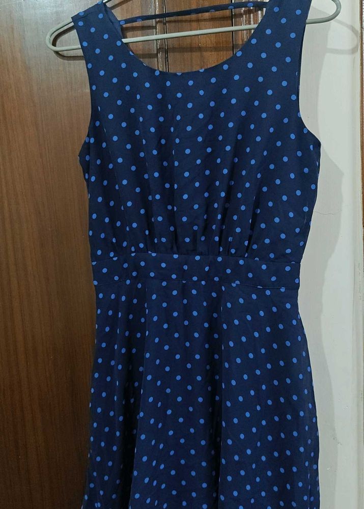 Navy Blue Polka Dot Dress