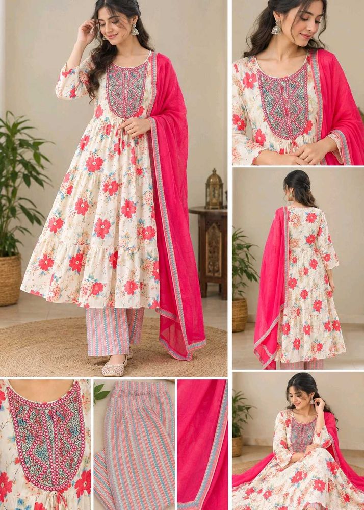 Floral Print Set with Dupatta