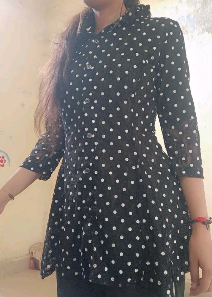 Chic Polka Dot Kurta for Women