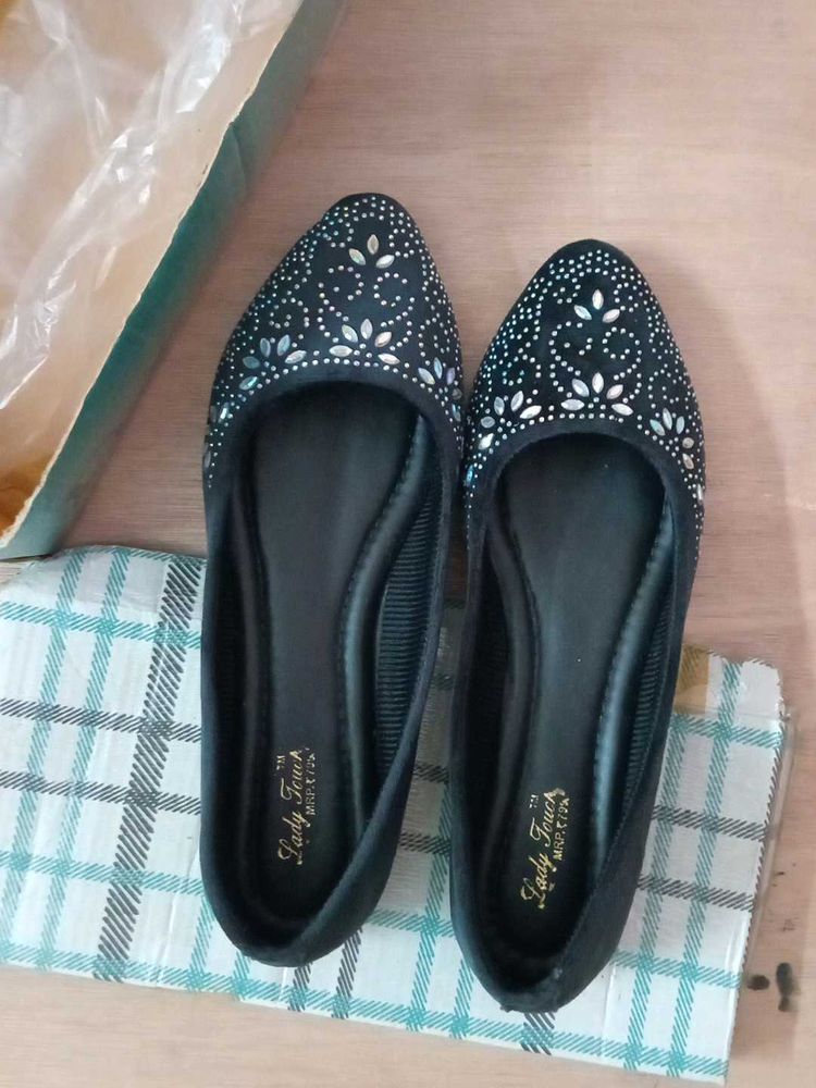 New velvet Sparkling Blue Ballerinas size 38