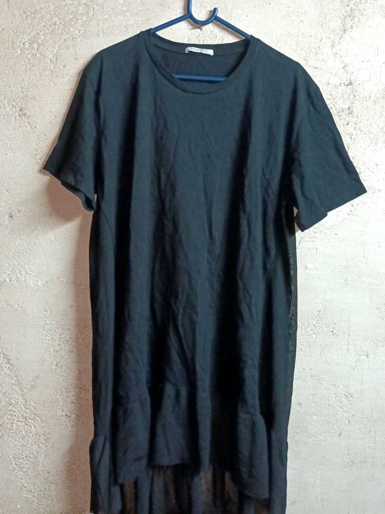 ZARA Oversized Mesh Top Long Black 🖤