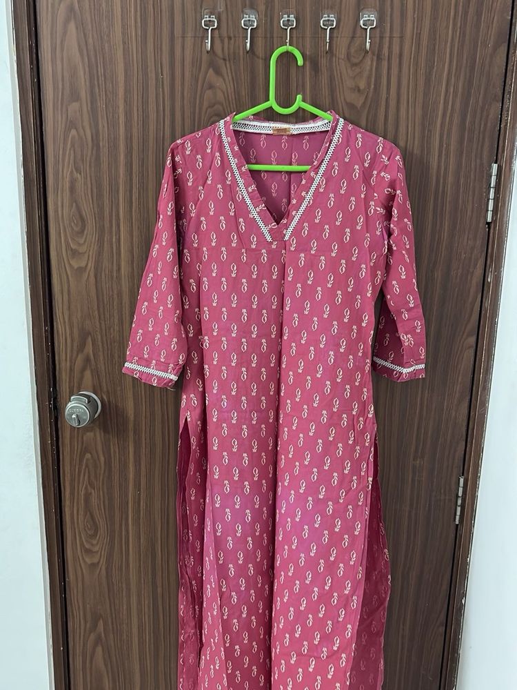 Charming Pink Printed Kurta