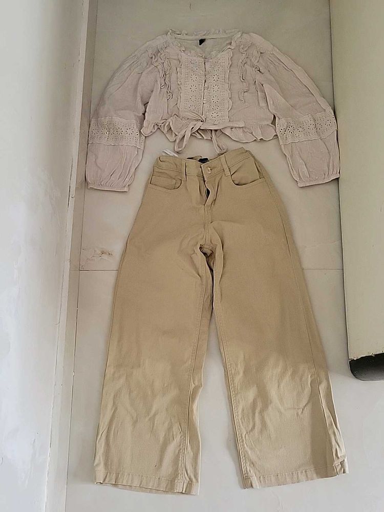 Chic Crop Top &amp; Wide-Leg Pants Set
