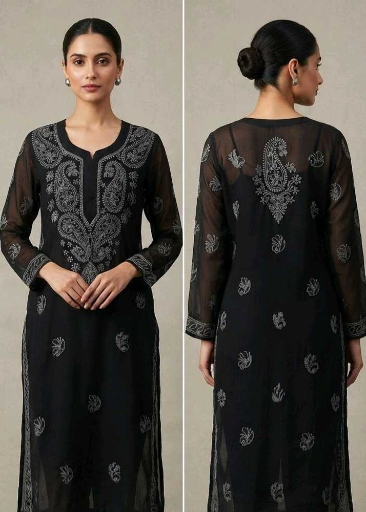 Black Chikankari Kurta Just 99Rs