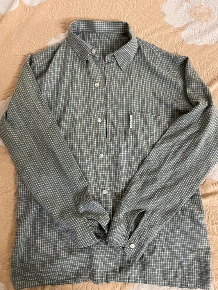 Men's Plaid Long Sleeve Button-Up Shirt