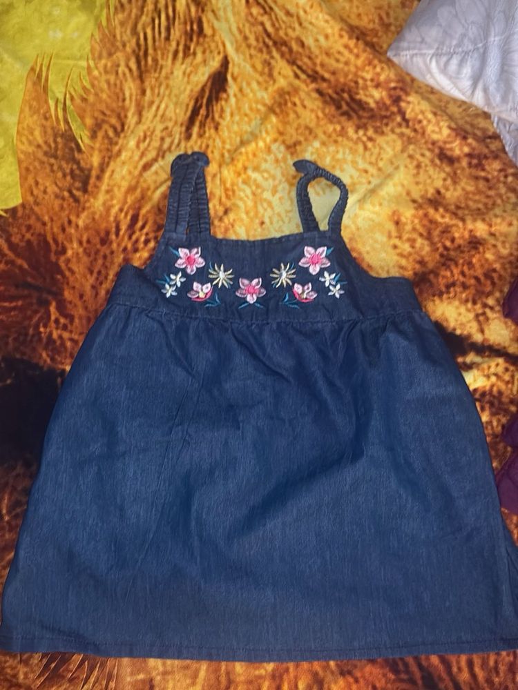 Cute Denim top with Floral Embroidery