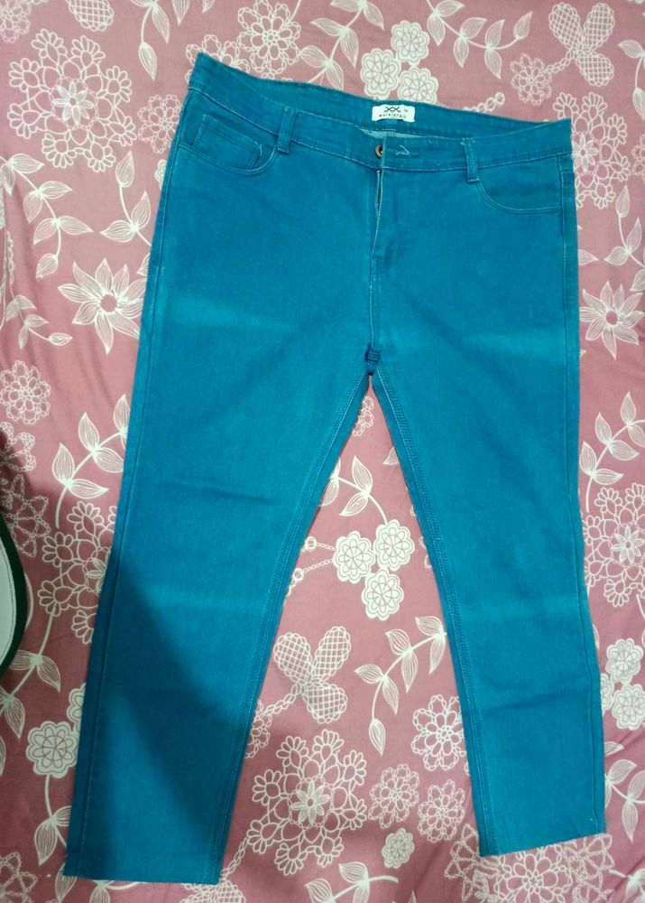 Stylish Teal Blue Jeans