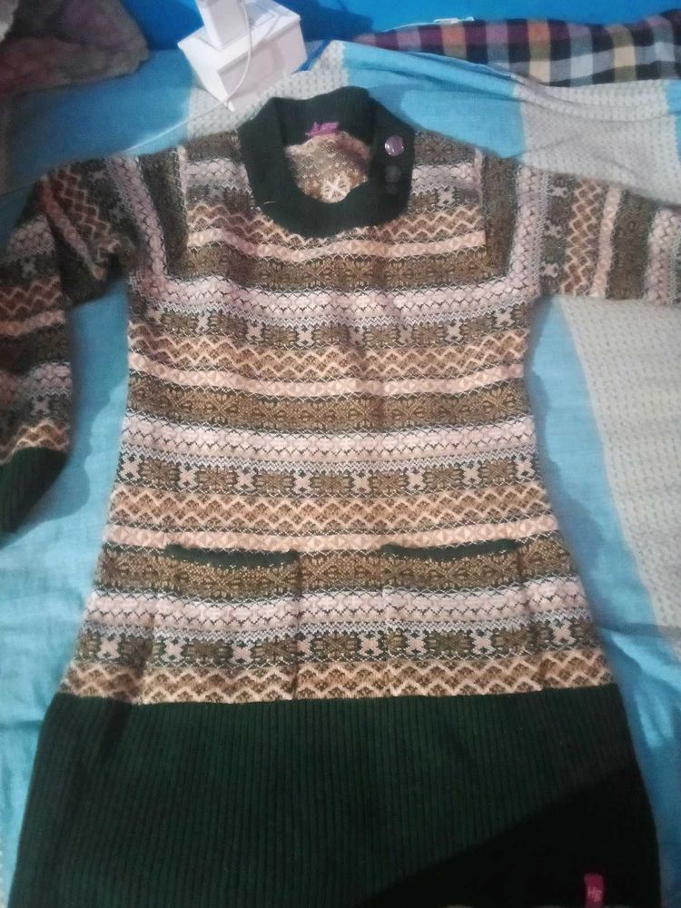 Patterned Sweater Dress