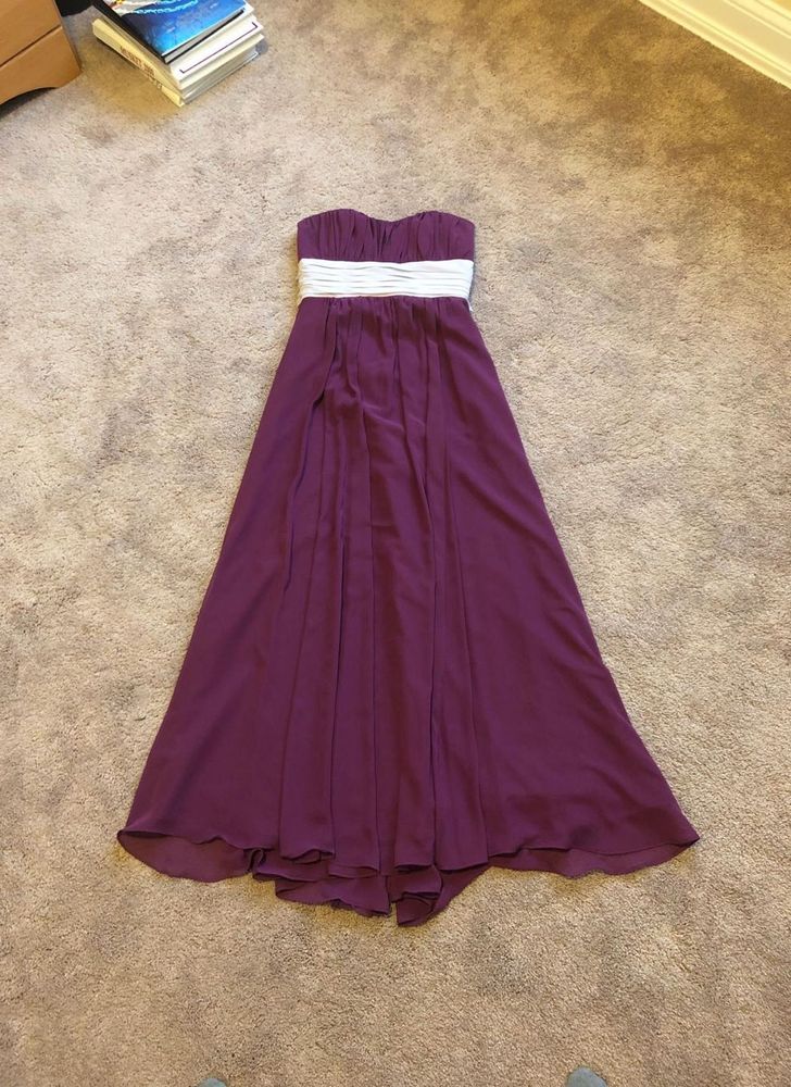 Strapless Purple Maxi Dress