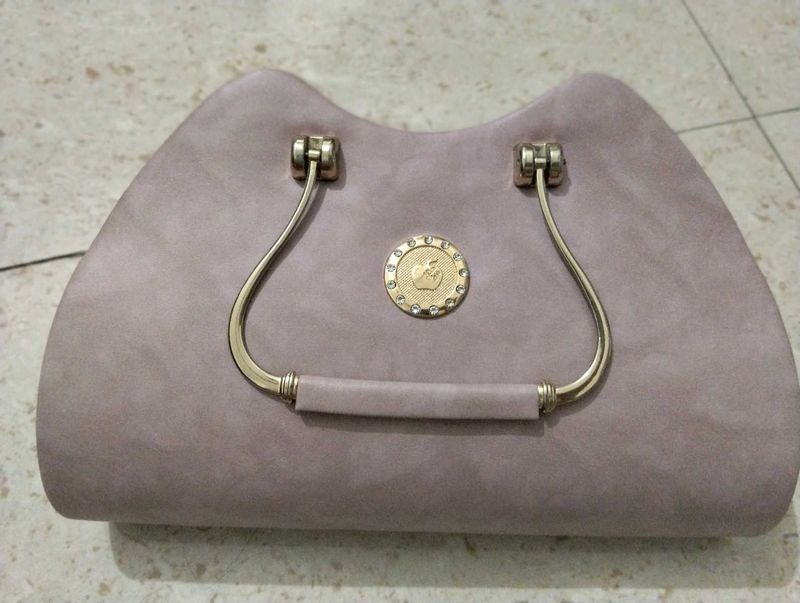 Stylish Mauve Suede Clutch Bag