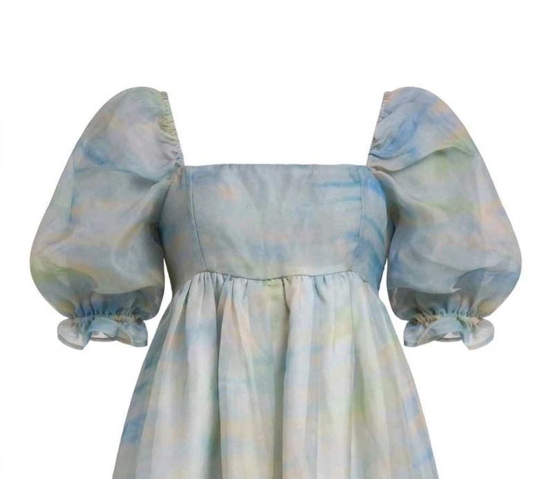 Puff Sleeve Square Neck Dress