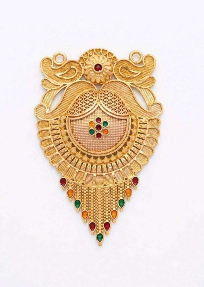 Exquisite Gold Pendant with Gemstones