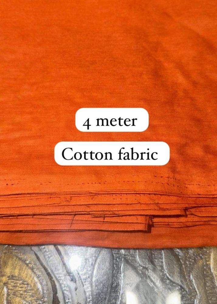 Orange Cotton Fabric - 4 Meter