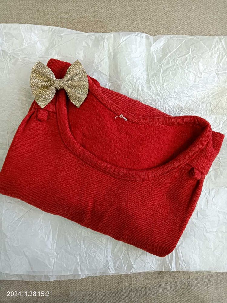 Red Women Winter Top