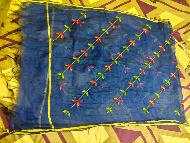 Blue Embroidered Dupatta