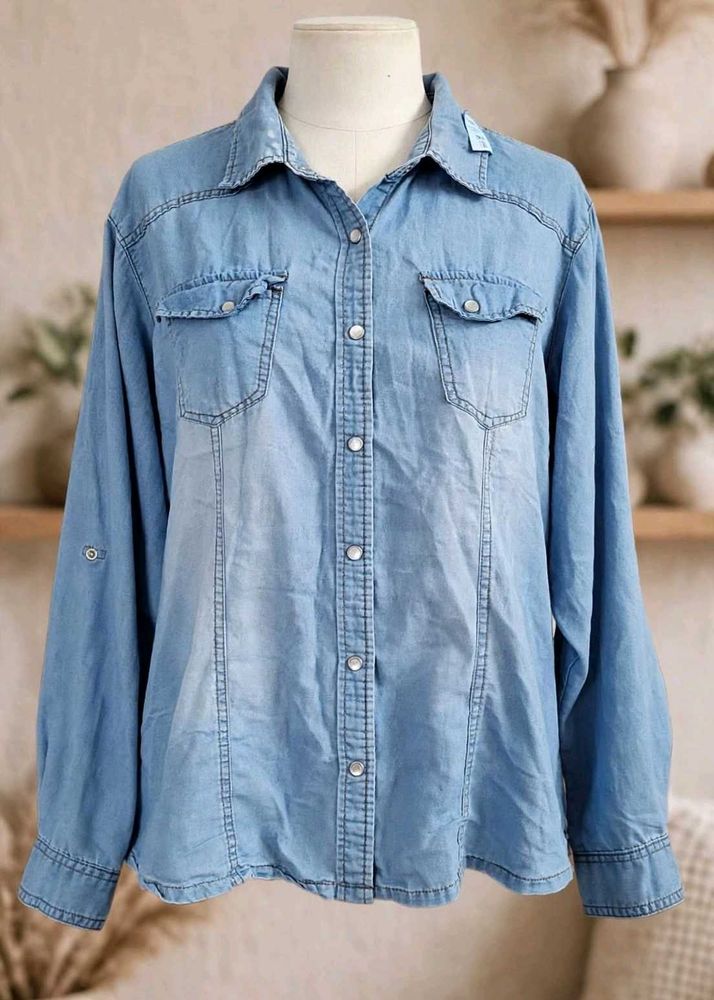 Classic Light Wash Denim Shirt