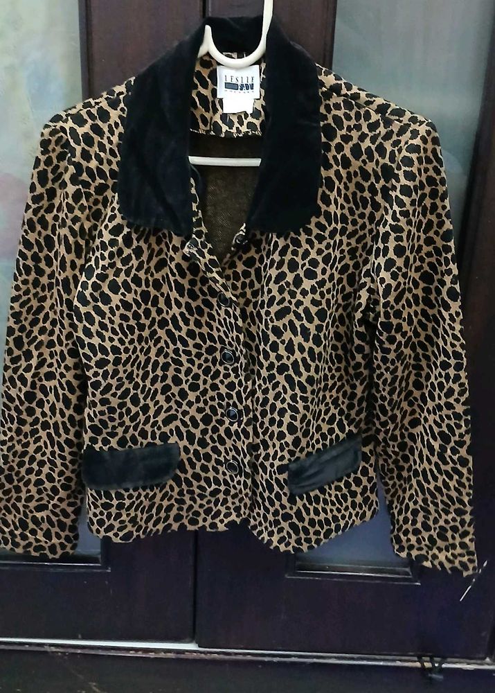 Leopard Print Blazer - L/XL size
