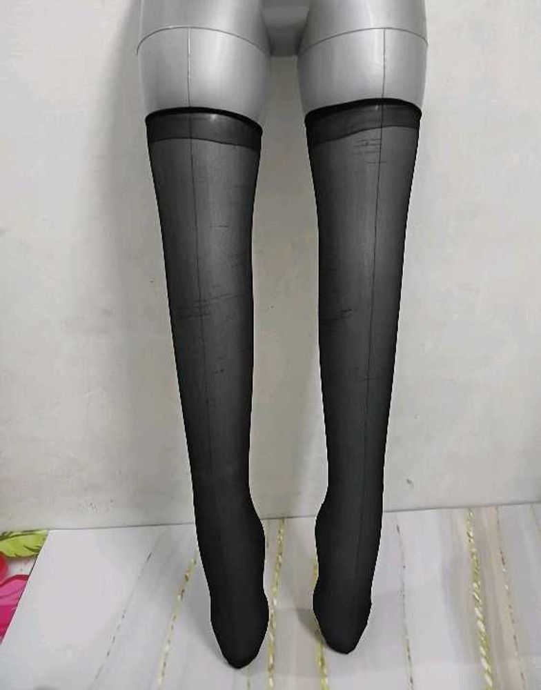 Chic Black Sheer Thigh-High Stockings